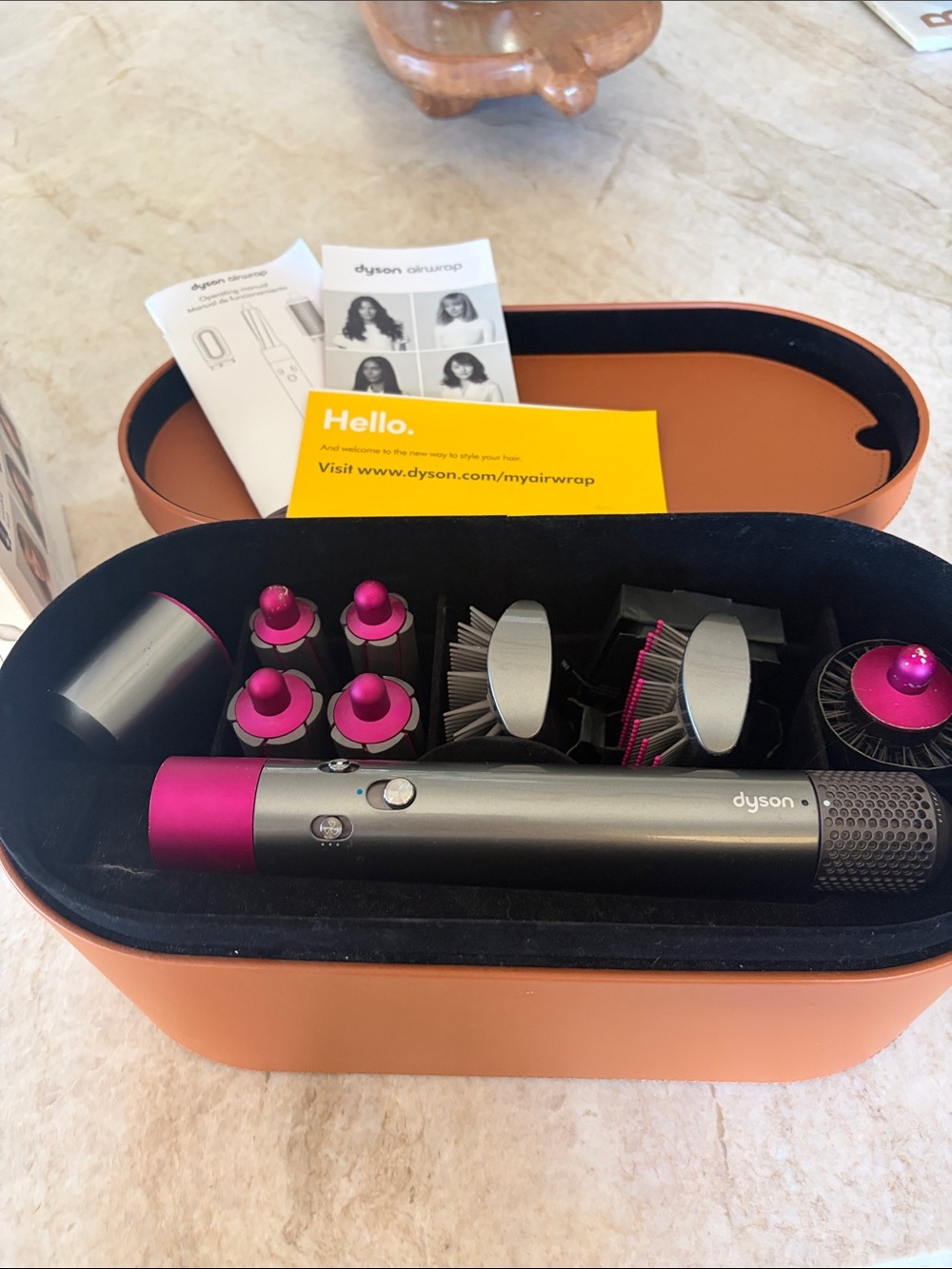 Dyson Airwrap Complete Styler in Pink and Charcoal with Storage Case
